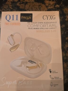Pavun Q11 CYXG White & Gold TWS Wireless Earbuds